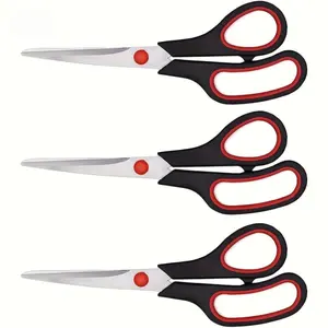 3 Pcs Ultra-Sharp Stainless Steel Scissors, Multipurpose Home Office Shears with Comfort Grip, Sturdy Craft Supplies for All Hands, Cutting Supplies