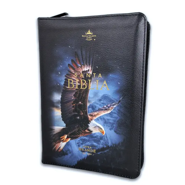 Biblia con Cierre Compacta 10 puntos RV1960 imit piel imit piel negro águila con índice