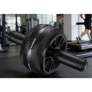 Mute ab roller, heavy-duty core trainer and abdominal exercise equipment, with non-slip grips, durable wheels, suitable for gyms, arms, back, fat-burning abs, portable manual exercise wheel, Abdominal Fitness Wheel