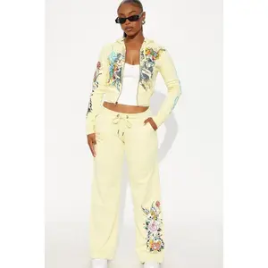 Ed Hardy Enchanted Butterfly Wide Leg Pant - Butter Yellow I