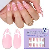 60pcs White Lines Almond Medium