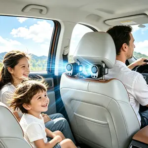 【Father's Day Gift】  Joytutus 2026 Summervibes Car Clip-On Fan with LED Display, 360° Rotation, 100 Adjustable Speeds, USB Rechargeable, 16℃ Semi-Cooling, Wide Clamp, 20Hr 3000mAh Battery, Personal Automotive Cooling Fan