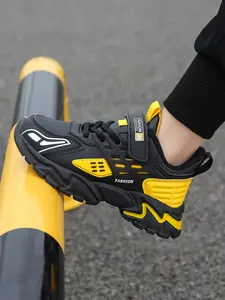 Low-Top Sports Shoes, Waterproof PU Leather Running Shoes, Anti-Slip Lightweight Comfortable Boys' Sneakers for School and Daily Wear, Athletic Footwear