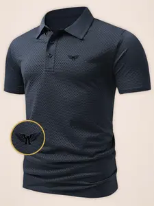 Summer Men's Stylish Print Polo Shirt, Cool and Comfortable Casual Short Sleeve Top, Breathable Lightweight Outdoor Wear in Various Colors