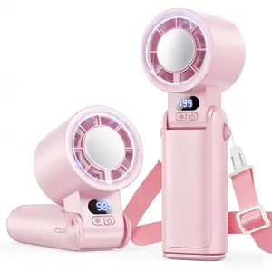 PKBD Portable 【Refrigeration】Handheld Turbo Fan 21000 Revolutions Per Minute 199 Adjustable Levels Foldable for Summer Travel Vacation