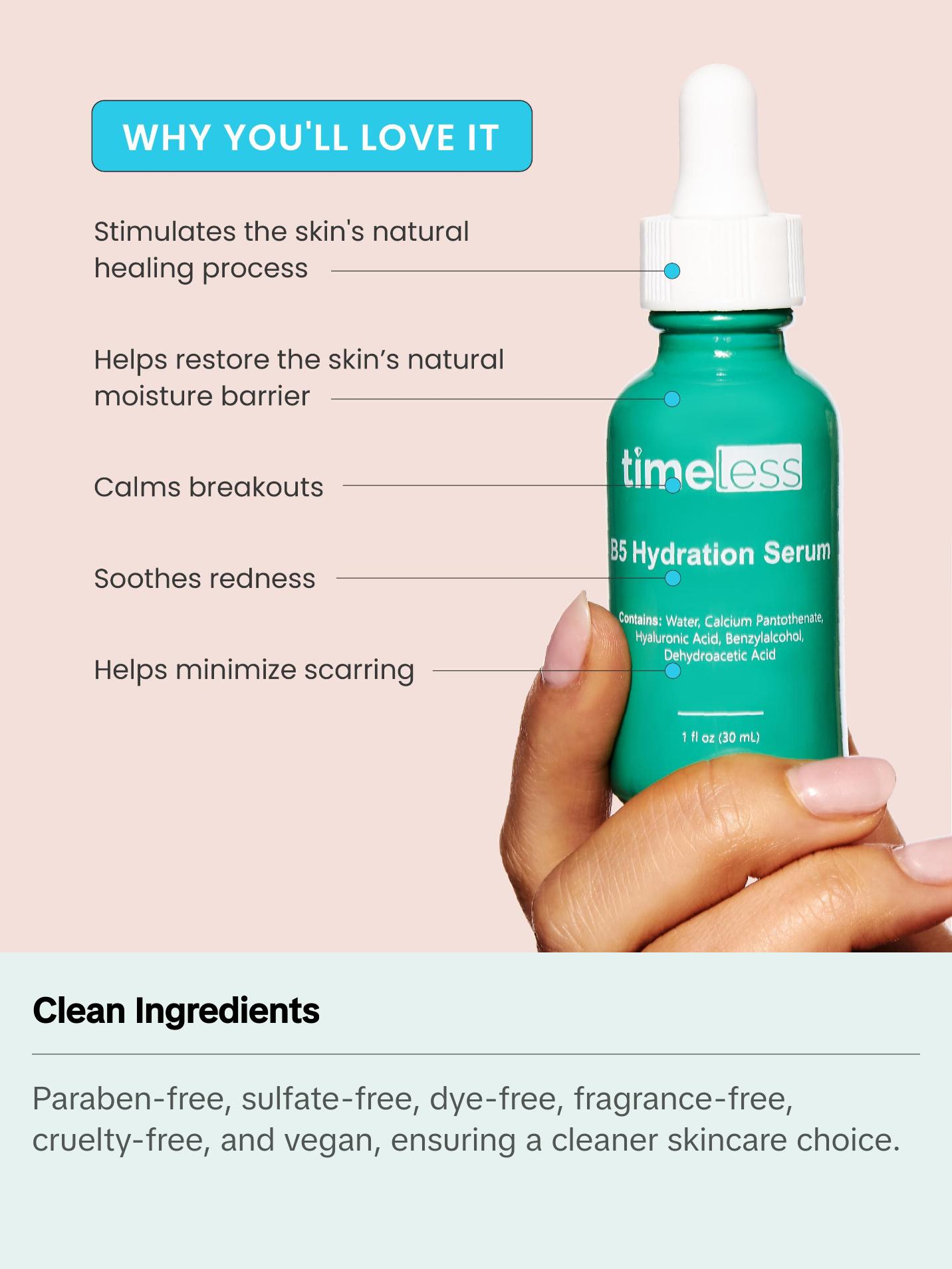 Timeless Skin Care Vitamin B5 Serum (30ml) - Anti-Aging Formula for Sensitive Skin Timeless Skin Care Vitamin B5 Serum (30ml) - Anti-Aging Formula for Sensitive Skin