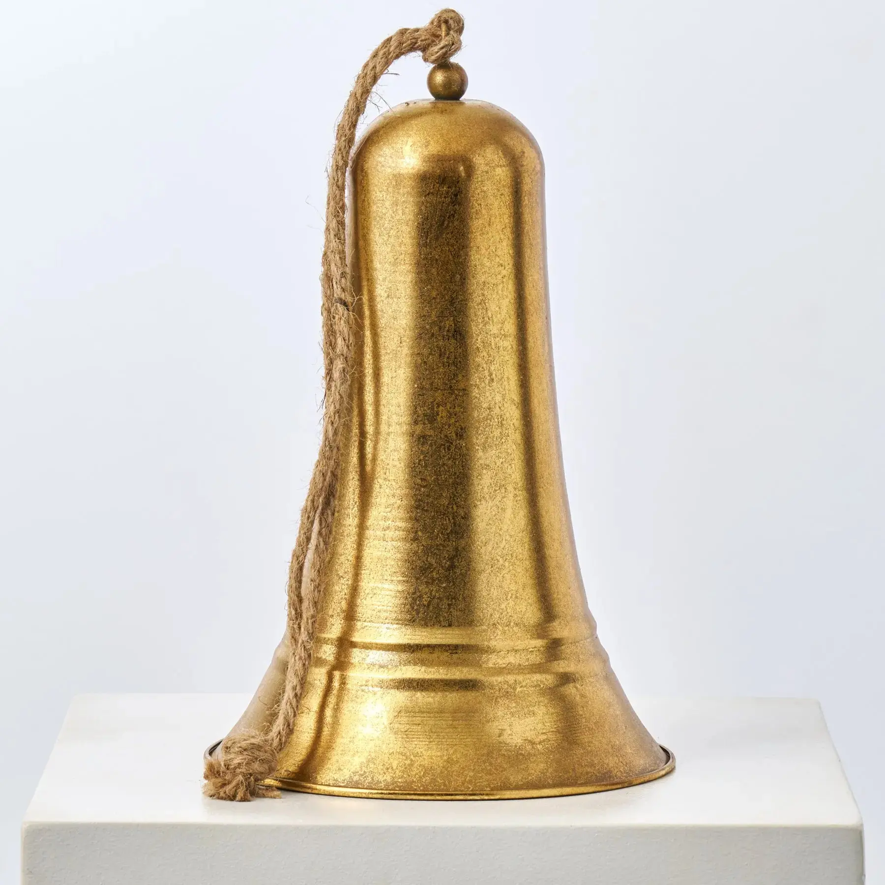 Oversized Gold Carillon Metal Bell 12" Hanging Holiday Decor