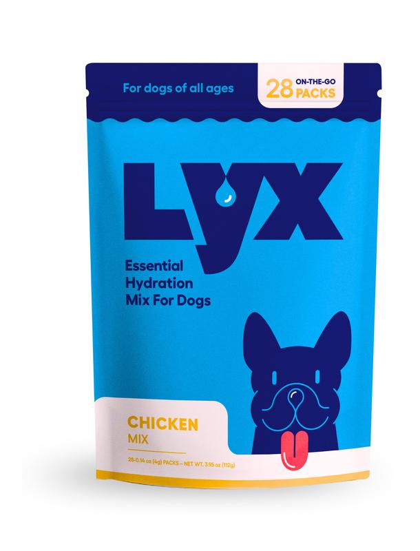 LYX Essential Hydration for Dogs – 7 & 28 Pack Pouch | Flavorful Electrolyte Boost, Coconut Water + Broth Hydration Mix