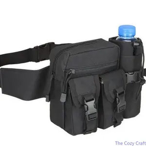 Tactical Water Bottle Waist Pack Waterproof Multi‑Functional Fanny Pack For Men Outdoor Sports Running Hiking Fishing Lure Gear Storage Pouch Adjustable Wear‑Resistant Hydration Belt For Camping Climbing Daily Outdoor Activities