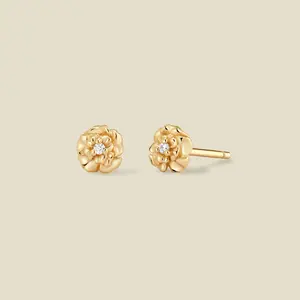 January CZ Birth Flower Stud Earrings