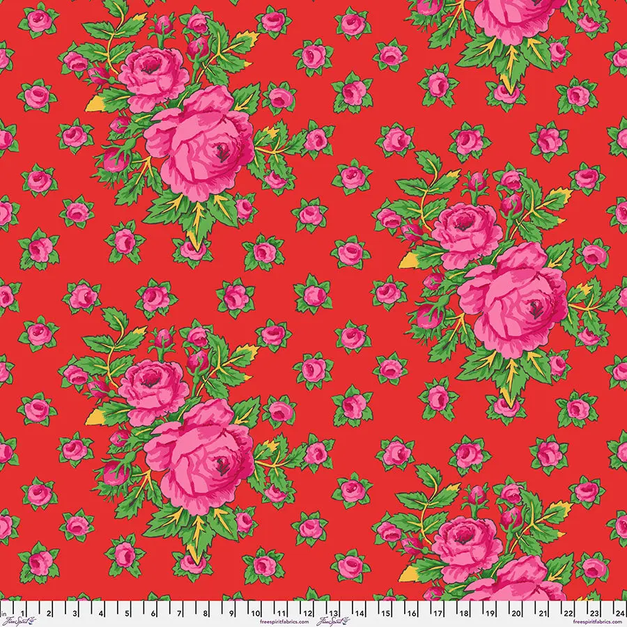 Fabric FreeSpirit Red Rosie Kaffe Fassett Collective February 2026 by the Quarter Yard PWGP212.RED