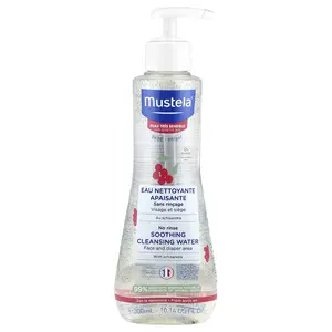 Mustela No Rinse Soothing Cleansing Water with Schisandra, Very Sensitive Skin, Fragrance Free, 10.14 fl oz (300 ml)