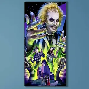 5D DIY Full Drill Round Diamond Painting - Diamond Art Kit Ghosts, Houses, Giant Hands Mosaic, Canvas - DIY Decorative Painting, Home Wall Decor, Handicraft, Suitable for Halloween and Christmas, Birthday and Anniversary Gifts, Diamond Painting Kits