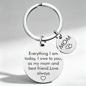 Thoughtful Mom Gifts from Kids - Unforgettable Laser Engraved Keyring, Perfect Birthday Thanksgiving Christmas Keeping Gift for Best Mom