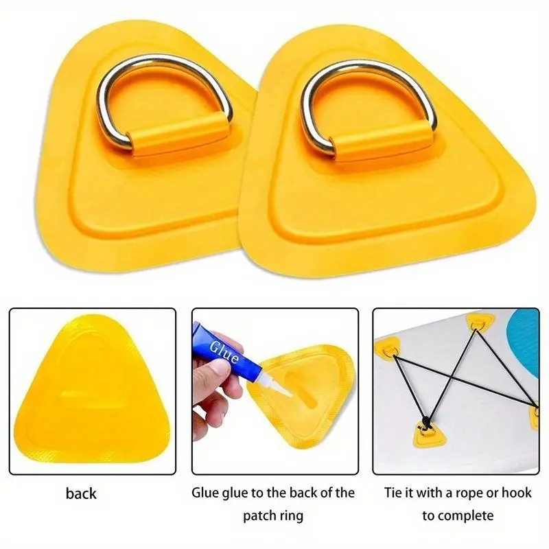 1pc Kayak accessories paddle board PVC patch inflatable boat rope buckle surfboard stainless steel D-type boat kayak paddle board