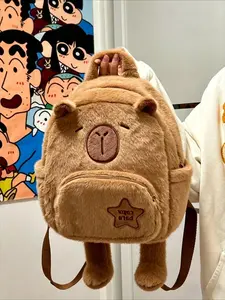 Capybara Plush Backpack, Cute Stylish Furry Doll Backpack, Multi-purpose Kids Shoulder Bag, Mini Small Backpack