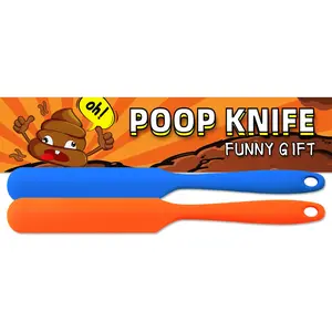2 Pack Poop Knife, Silicone Poop Cutter Knife Prank Practical Joke Toys Funny Gag Gifts for White Elephant Gift Exchange, Christmas, Anniversary, Bachelor Party, Birthdays and Special Day