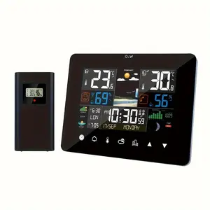 New Wireless Weather Station With Color Display - Indoor/Outdoor Thermometer & Digital Atomic Clock Usb Powered Includes Sensor & Backlight