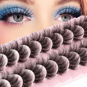 Plush Cloud Sensation False Eyelashes Set, 10 Pairs Full Strip Lashes, Thick Dense Volume, Dramatic Curl, Easy Eye Transformation