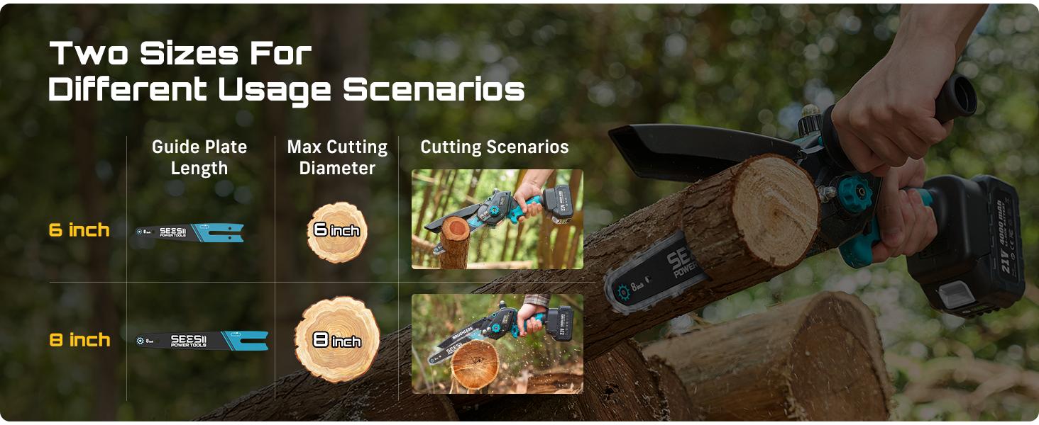 SEESII Mini Chainsaw Cordless, 8 Inch & 6 Inch Electric Chainsaw with 2 Batteries & Auto Oiler, 1000W Brushless Handheld Chain Saw for Tree Branch Wood Cutting, Garden Tools Gift for Men Dad Husband M8 Ace CS800 #NewArrival SEESII Mini Chainsaw Cordless, 8 Inch & 6 Inch Electric Chainsaw with 2 Batteries & Auto Oiler, 1000W Brushless Handheld Chain Saw for Tree Branch Wood Cutting, Garden Tools Gift for Men Dad Husband M8 Ace CS800 #NewArrival