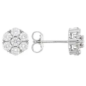 JTV White Cubic Zirconia Rhodium Over Sterling Silver Earrings 2.52ctw