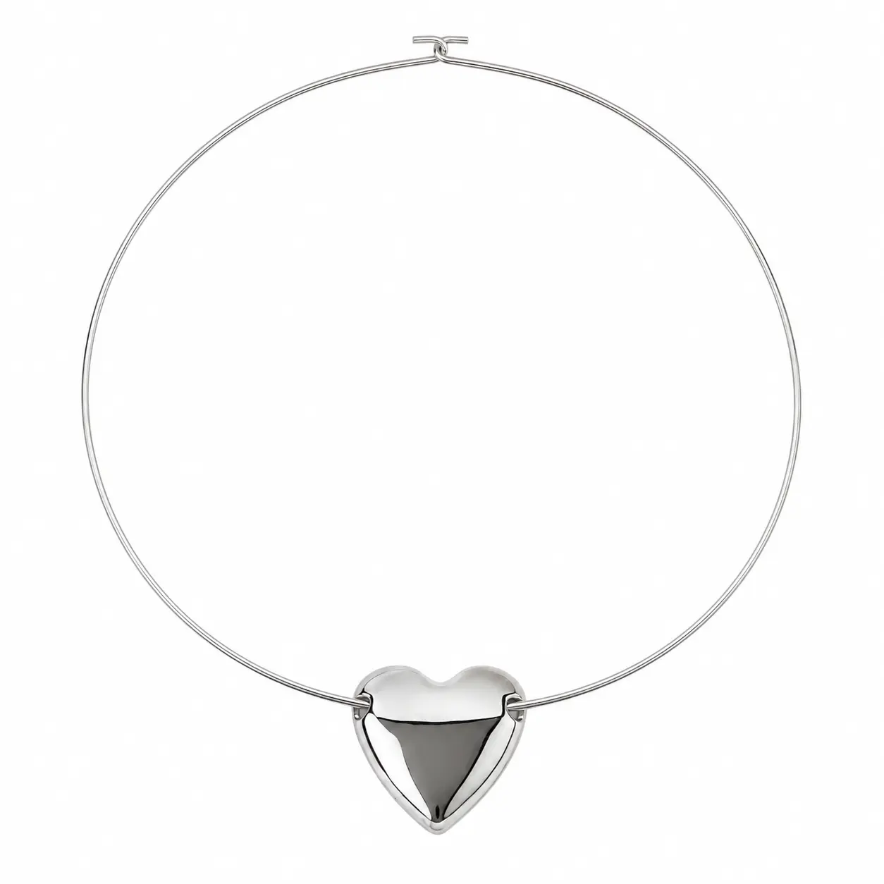 Women's Minimalist Heartline Heart Shaped Necklace, 316 Stainless Steel Waterproof Non-Tarnish Necklace Chain Jewelry with Metal Coating, Female Pendant Accessory
