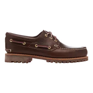 TIMBERLAND AUTHENTIC 3-EYE LUG HANDSEWN BOAT SHOE MENS BROWN
