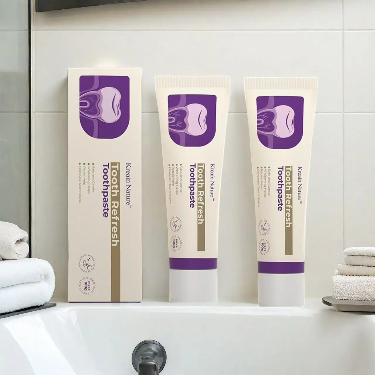 Kreain Nature 2 Oral Care Toothpaste, fresh breath, prevent tooth loss, natural ingredients, gentle care