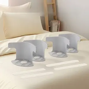 4 sets of multi-functional invisible bed sheet stands, bed covers, bed sheets, safe needle-free fixation clips, and anti-slip bed organizing tools. Perfect for family bedrooms. Easy to install without tools. Home bedding accessories.