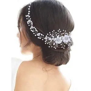 Elegant Flower Design Headband for Wedding, Fashion Headwear for Party, Daily Clothing Decor, Trendy All-match & Exquisite Headwear for Birthday Gift, Jasmine Princess Crown