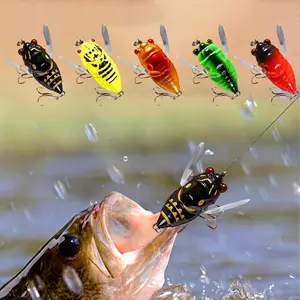 Artificial Fishing Lure, 5 Counts 3D Holographic Eye Fishing Bait with Hook, Fake Fishing Bait, Outdoor Fishing Accessories, Fishing Lure Set