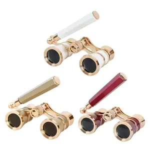 Vintage Metal Binoculars for Theater Events, 3x25 Magnification, Adjustable Handle, Suitable for Adults, Kids & Women at Concerts & Movies