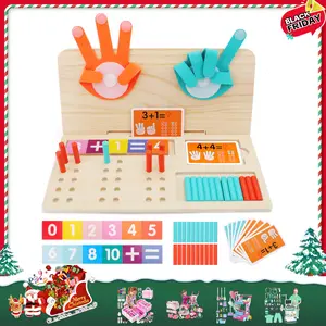 deAO Preschool Learning Toys for Kids 3-6, Educational Math Manipulatives Number Counting Blocks for Kids, Montessori Toys for 3-5 Year Old Boys Girls Birthday Gifts
