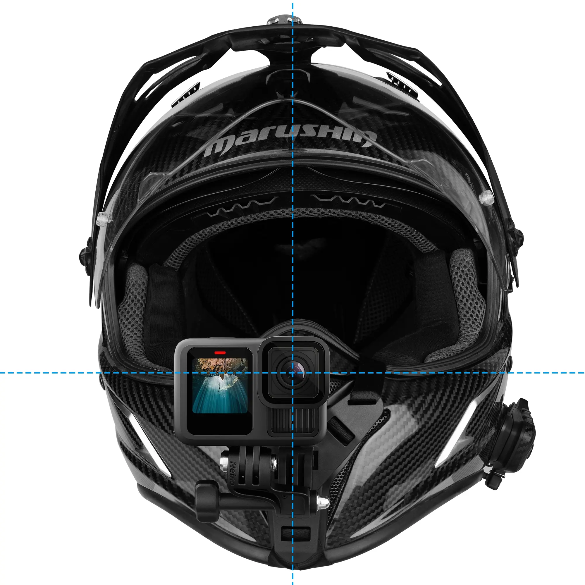 Action camera helmet mounting bracket, motorcycle chin strap accessory with lens center bracket, suitable for Go Action camera helmet mounting bracket, motorcycle chin strap accessory with lens center bracket, suitable for Go