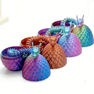 3D Printed Flexible Joint Dragon & Egg Sculpture, Anime Theme Desk Decoration, Creative Collectible, Holiday Gift, Ornaments