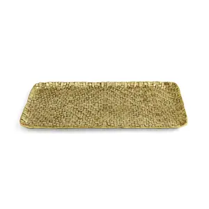 Palm - Antique Goldtone Rectangle Platter