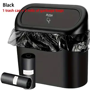 Car Trash Can Set with Hanging Storage Box, Includes 1 Bin & 2 Rolls Bags, Mini Creative Car Garbage Container for Side Door Use, Car Organization Supplies