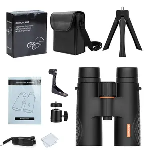 Adult Use 12x42 HD Binoculars, High Magnification with Phone Adapter and Tripod, Ultra Bright Bak4 Prism Bird Watching Telescope