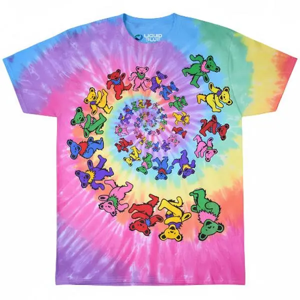 Grateful Dead - Spiral Dancing Bears Tie Dye T-Shirt