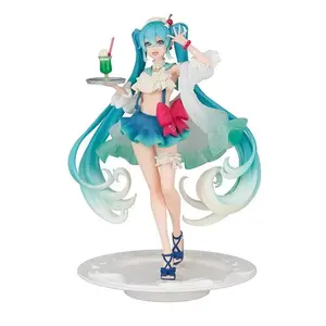 New Hatsune Miku figure Soda cream dress The Props Desktop Decoration Collection PVC Model Toys Kids Gifts (No Box)