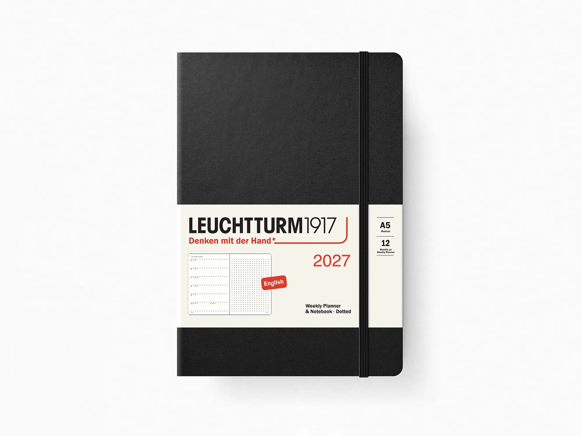 2027 Leuchtturm 1917 Weekly Planner & Notebook - BLACK Dotted