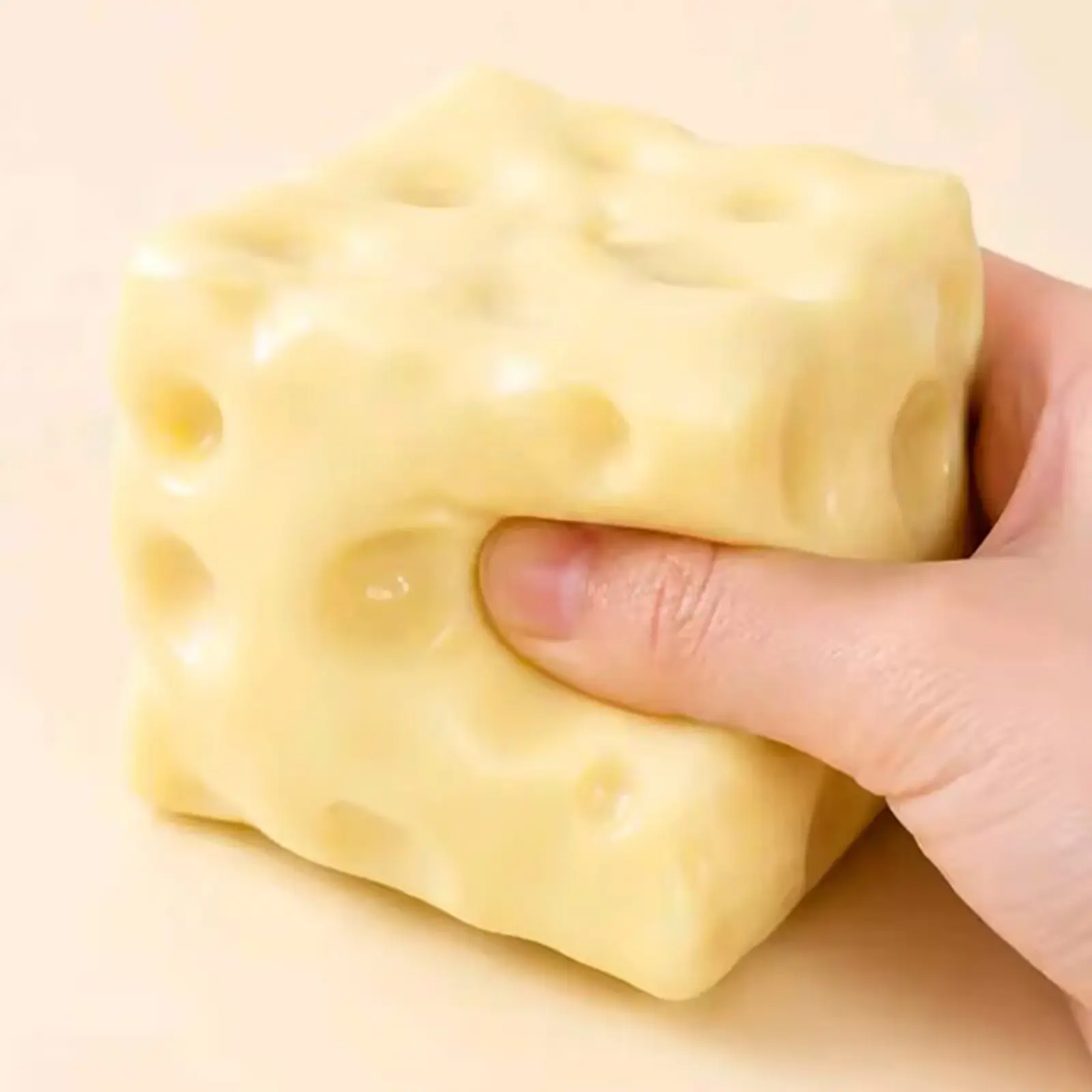 2026 New Giant Cheese Jumbo Squishy Toy - Unisex 14years+ Non-Rebound ASMR Squeeze Ball, Yellow Moldable Soft Cheese Block with Squeezing Function, Sensory Fidget Toy for Relaxation