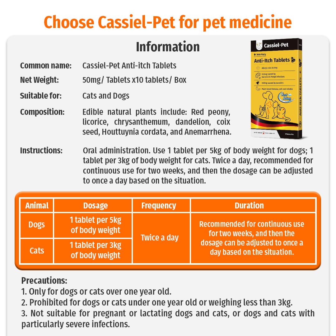 Cassiel-Pet Skin & Coat Chews for Dogs & Cats, Gentle Daily Care, Soft Coat Support, Easy to Feed, 10 Chews