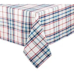 Design Imports 60" x 120" Lighthouse Plaid Tablecloth