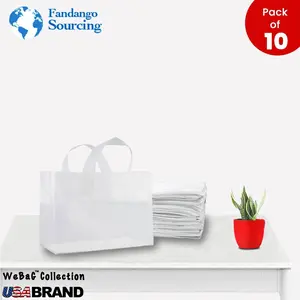 White Reusable Grocery Tote Shopping Bags Hand Bags Eco Friendly 10 Pack WeBaG Brand