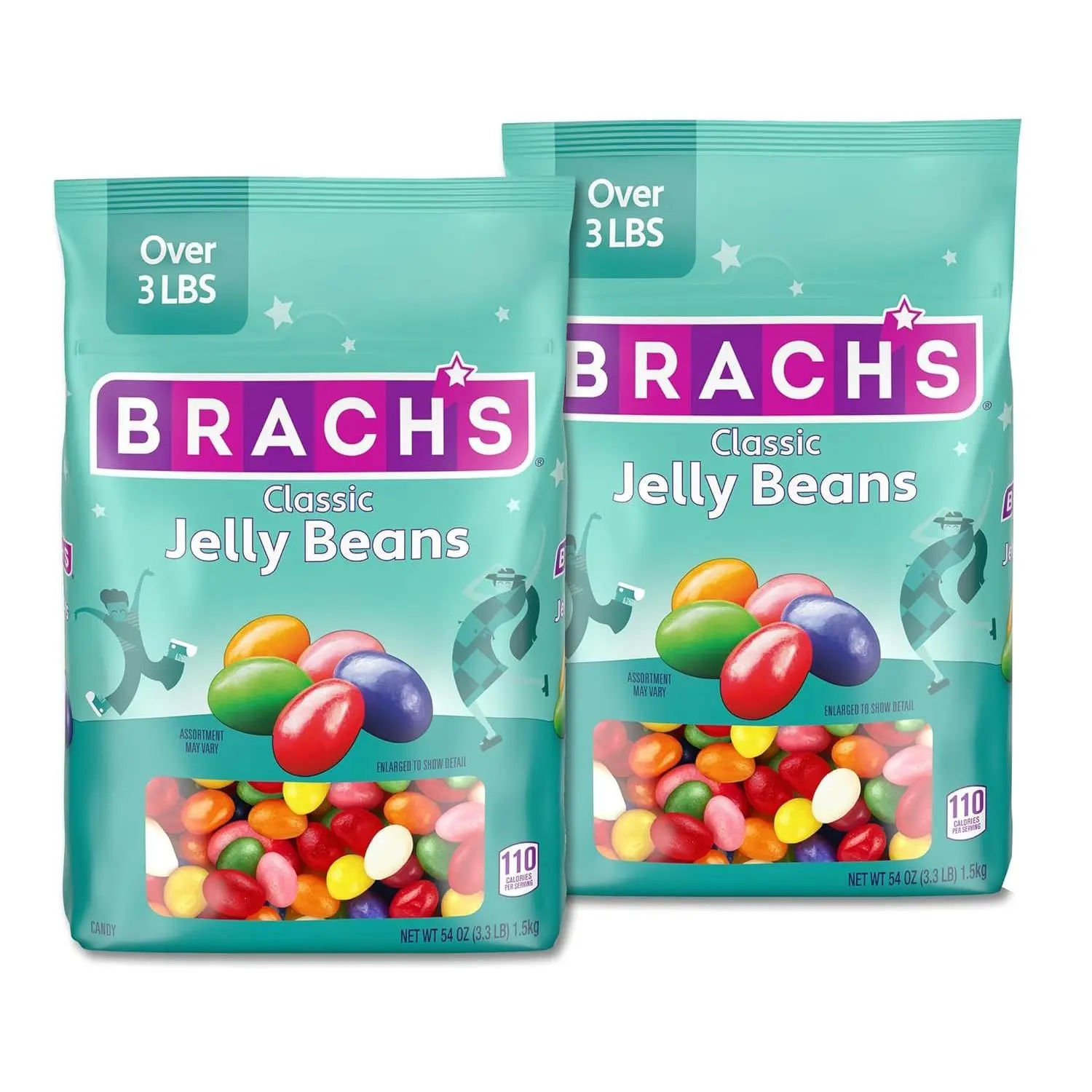 Classic Jelly Beans, Candy, Assorted Flavors, Bulk Bag, 54 oz (2 ct)