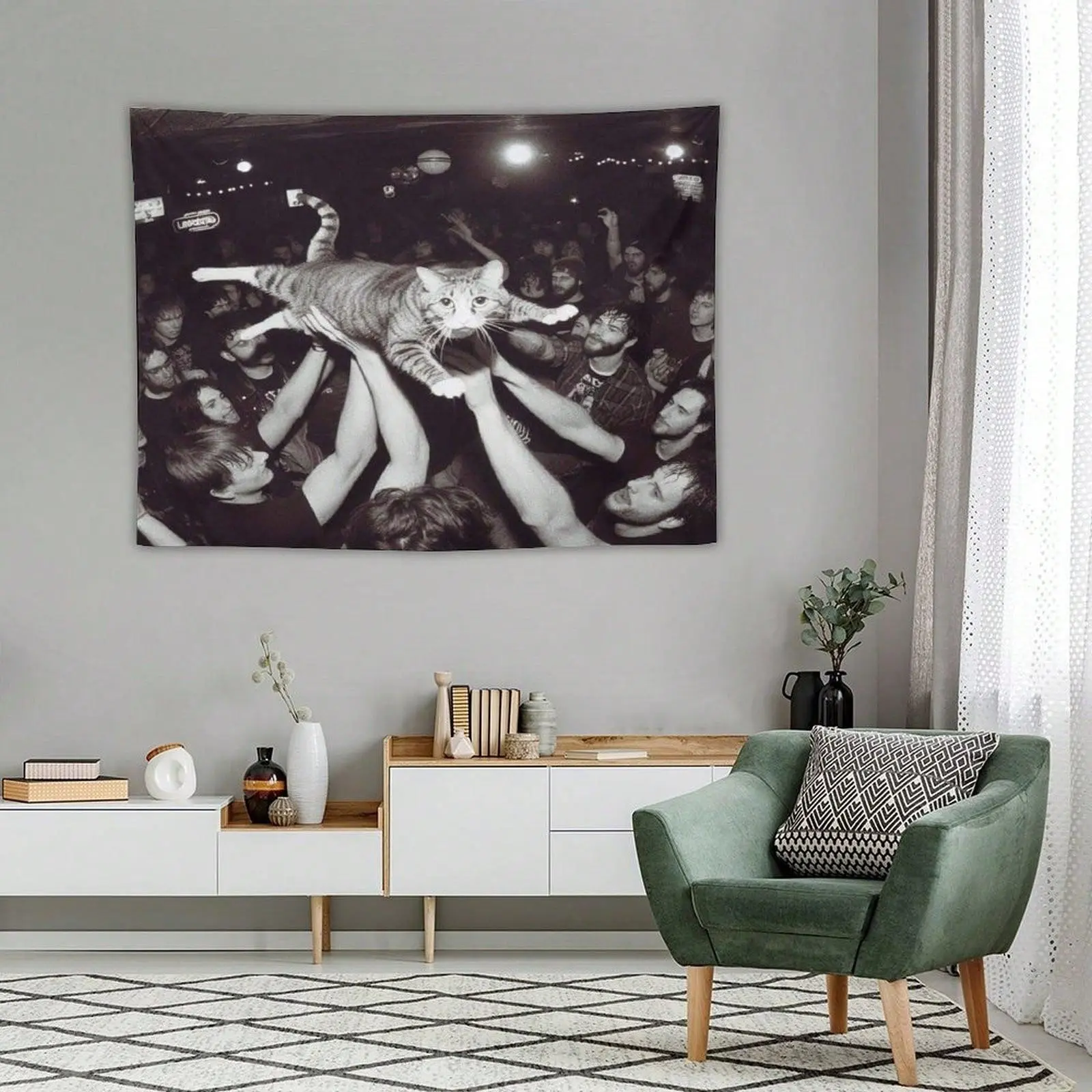1 PC Interesting Animals Wall Tapestry, Polyester Personalized Tapestry, Suitable For University Dormitory Rooms, Living Rooms, Music Parties, Art Decoration Tapestry, Ideal Holiday Gift Giving, Home Decor, Room Decor, Flags For Room, Tapestri Hanging Mul
