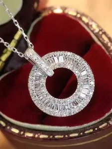 1 PC Romantic Cubic Zirconia Necklace Pendant For Women Valentine's Day Gift Wedding Jewelry Modern Versatile Accessories