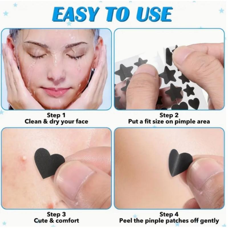 Pimple Patches for Face Hydrocolloid Acne Patches Star Zit Covers Spot Stickers Mild and non-irritating Patches 3 Sizes (10mm,12mm&14mm)