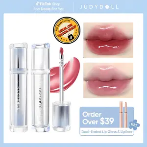 JUDYDOLL Ice Watery Lip Gloss, Blur, Mirror Lip Glaze, Glossy Lip Stain, Transfer-Proof, Metal Applicator, Waterproof, Long-Lasting, Moisturizing, Liquid Lipsticks, Plumping, Not Easy To Fade, Halloween Makeup, Cosmetics, Valentines Day Gift, New Year